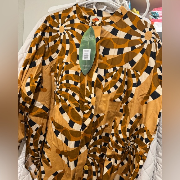 Farm Rio Bananada Geometric Pattern Shirt - Picture 4 of 4